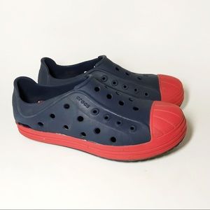 Crocs Bump It Shoe Clog Slip On Sneaker Blue Red 2